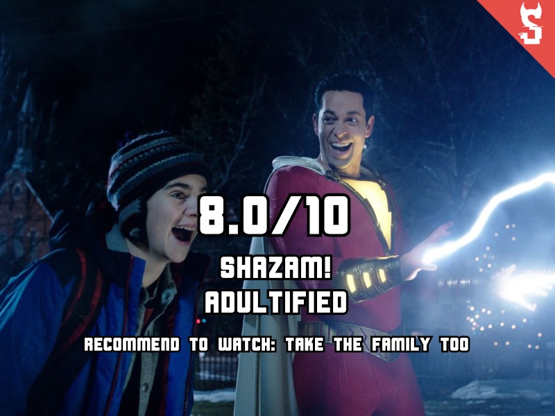 Shazam (2019) review, scored 8 out of 10