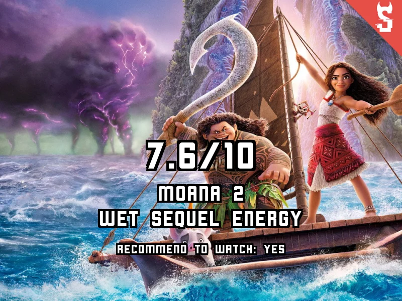 Moana 2 (2024) review, scored 7.6 out of 10